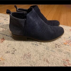 TOMS Blue Suede Booties
